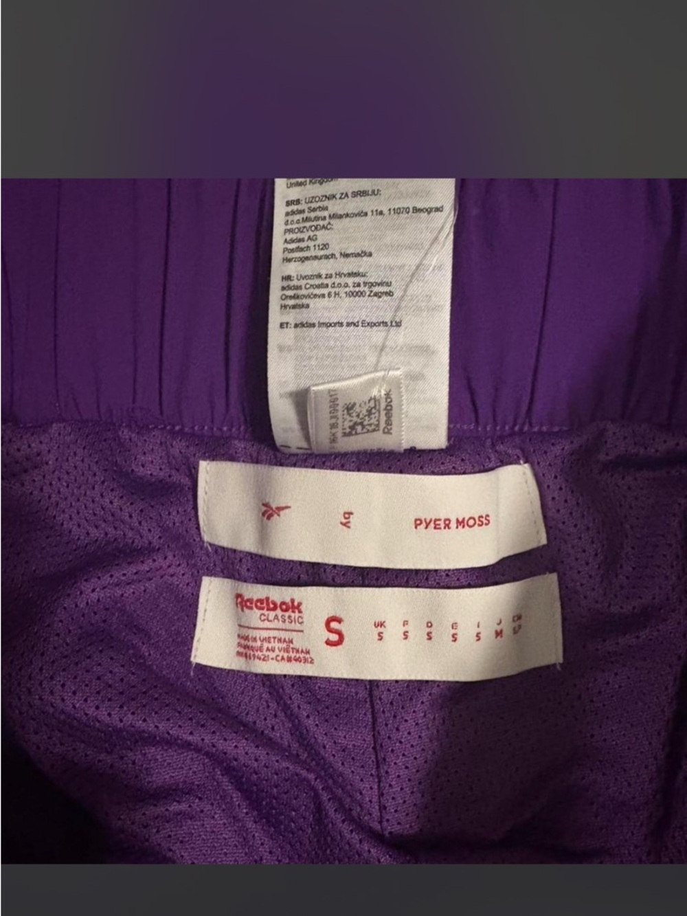 Men’s Reebok x Pyer Moss Purple Jogger Pants with Yellow Logo Accents - Picture 7 of 8